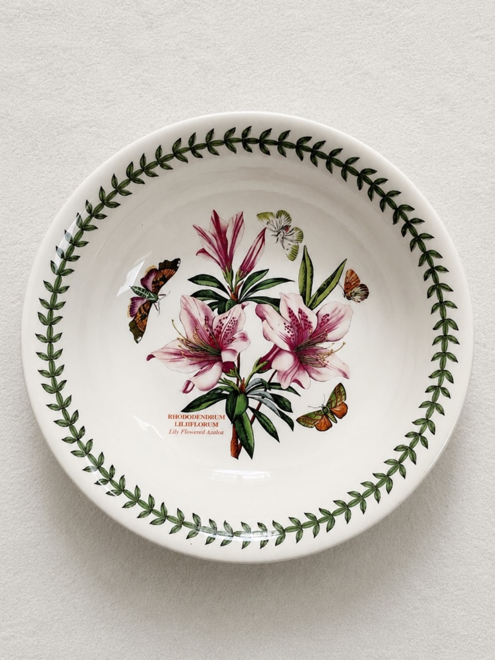 Portmeirion Botanic Garden 10” Pasta Bowl Rhododendron Made in England NWT